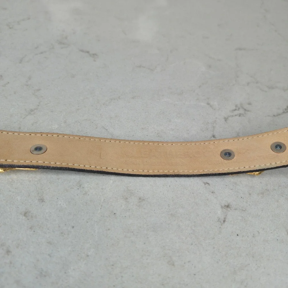 Leatherock Belt Rhinestone Lizard Embossed Large Brown Women